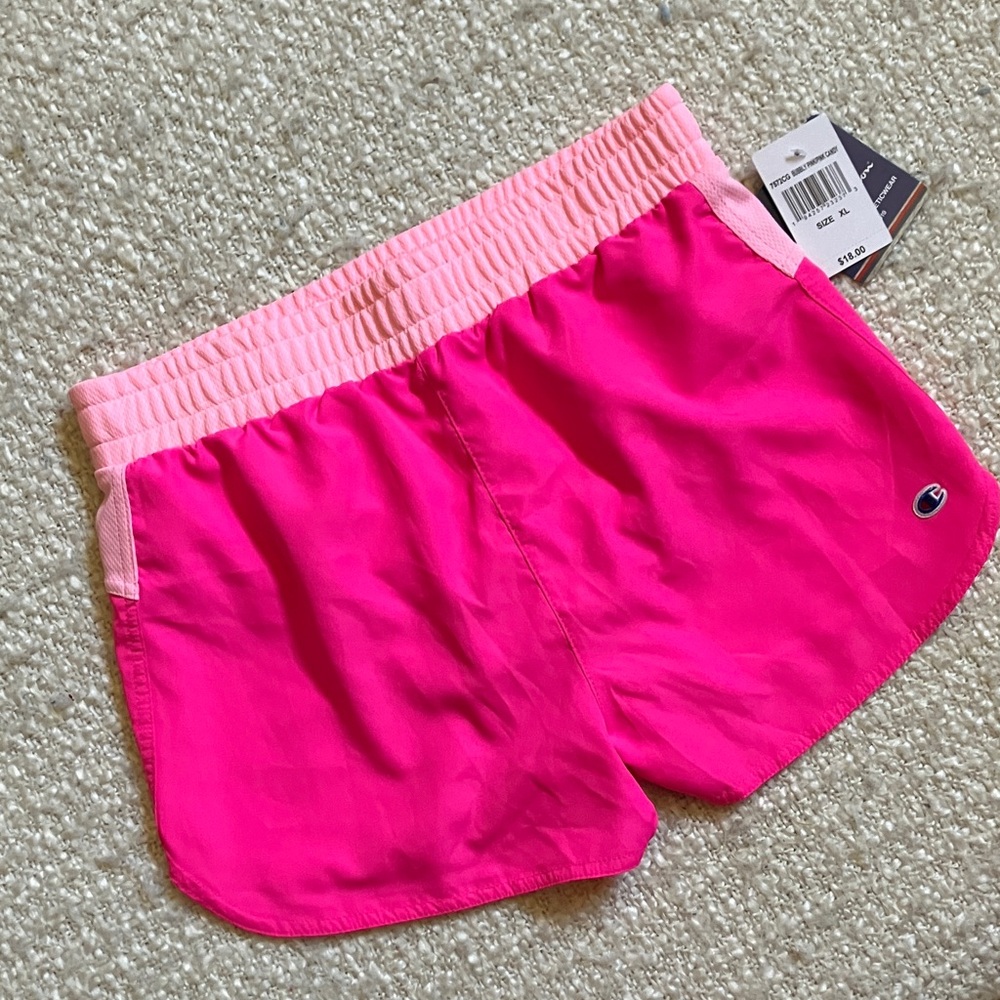 🎾 NWT CHAMPION YOUTH SIZE XL PINK ATHLETIC SHORTS